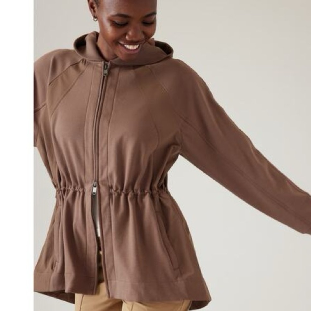 Athleta Brown Hooded Utility Jacket